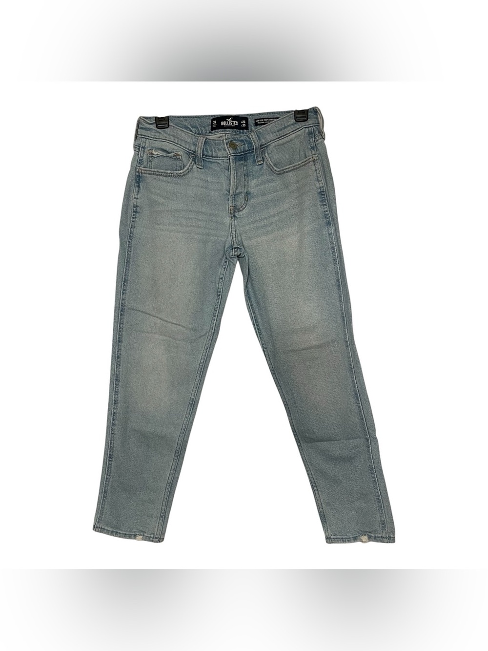 Hollister Low-Rise Crop Boyfriend Vintage Stretch Blue Jeans Womens 3R W26 L25